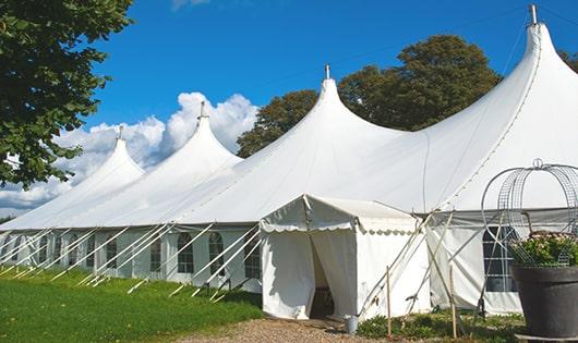 multiple portable restrooms for large-scale outdoor events, ensuring availability for all guests in Newport